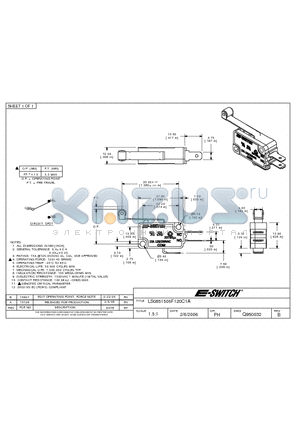 LS0851506F120C1A datasheet - E-SWITCH LS0851506F120C1A