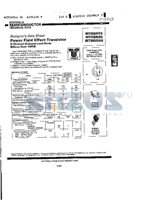 MTH8N60 datasheet - Power Field Effect Transistor N-Channel Enhancement-Mode Silicon Gate TMOS