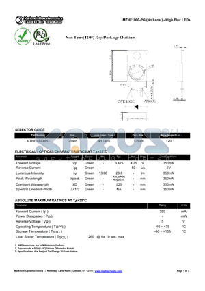 MTHF1000-PG datasheet - High Flux LEDs