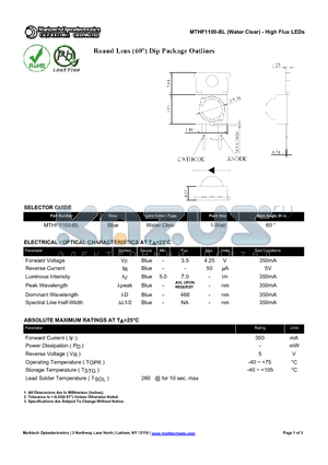 MTHF1100-BL datasheet - High Flux LEDs