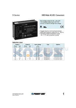 LS1001-7R datasheet - 100 Watt AC-DC Converters