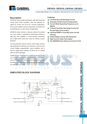 GM3842A datasheet - HIGH PERFORMANCE CURRENT MODE PWM CONTROLLERS