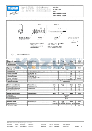 MK11-1A66B-1200W datasheet - MK Reed Sensor