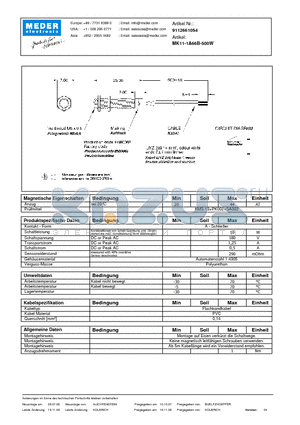 MK11-1A66B-500W_DE datasheet - (deutsch) MK Reed Sensor