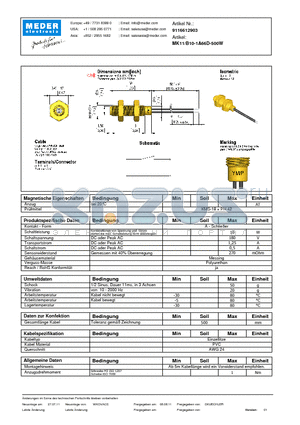 MK11-B10-1A66D-500W_DE datasheet - (deutsch) MK Reed Sensor