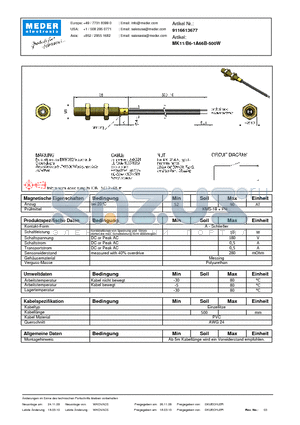 MK11-B6-1A66B-500W_DE datasheet - (deutsch) MK Reed Sensor
