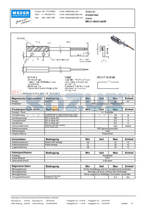 MK12-1A52C-400W_DE datasheet - (deutsch) MK Reed Sensor