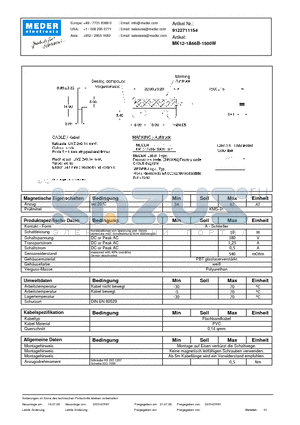 MK12-1A66B-1500W_DE datasheet - (deutsch) MK Reed Sensor