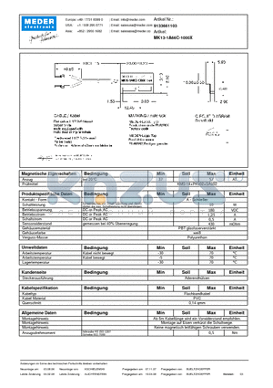 MK13-1A66C-1000X_DE datasheet - (deutsch) MK Reed Sensor
