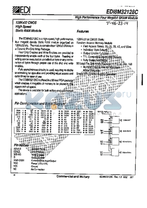 EDI8M32128C35GB datasheet - HIGH PERFORMANCE FOUR MEGABIT SRAM MODULE