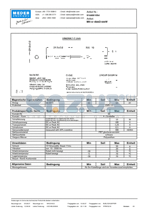 MK14-1A66D-500W_DE datasheet - (deutsch) MK Reed Sensor