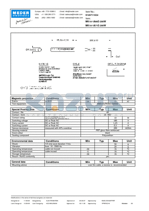 MK14-1A66E-200W_09 datasheet - MK Reed Sensor