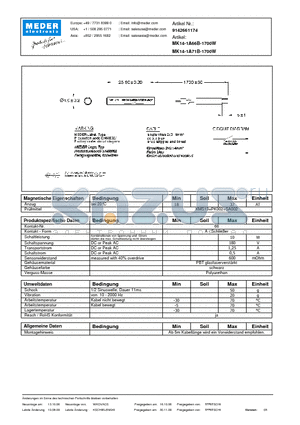 MK14-1A71B-1700W_DE datasheet - (deutsch) MK Reed Sensor