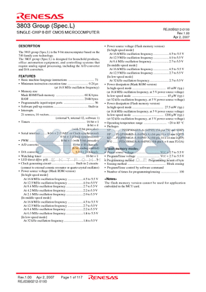 M38037FC-XXXKP datasheet - SINGLE-CHIP 8-BIT CMOS MICROCOMPUTER