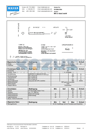 MK14-1A84C-500W_DE datasheet - (deutsch) MK Reed Sensor