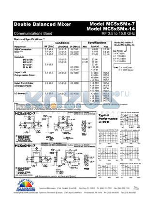 MC5XSMX-7 datasheet - Double Balanced Mixer