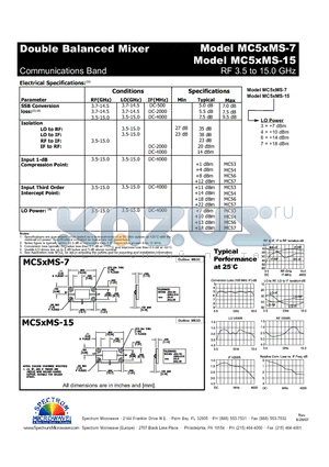 MC5XMS-15 datasheet - Double Balanced Mixer