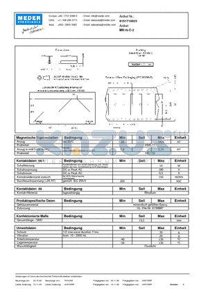 MK15-C-2_DE datasheet - (deutsch) MK Reed Sensor