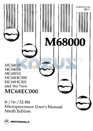 MC68000 datasheet - Microprocessor User Manual Ninth Edition