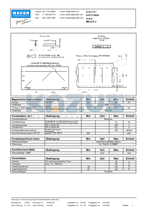 MK15-F-2_DE datasheet - (deutsch) MK Reed Sensor
