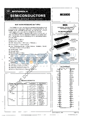 MC6800 datasheet - 8-BIT MPUS, 8-BIT MCUS, 8-BIT PERIPHERALS