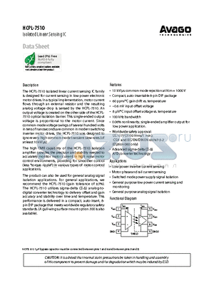 HCPL-7510 datasheet - Isolated Linear Sensing IC