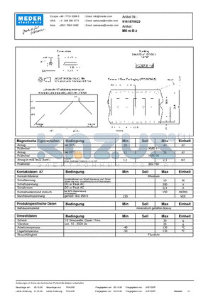 MK16-B-2_DE datasheet - (deutsch) MK Reed Sensor