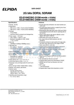 EDJ2108EDBG-GN-F datasheet - ZQ calibration for DQ drive and ODT