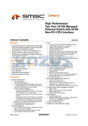 LAN9210 datasheet - Small Form Factor Single- Chip Ethernet Controller with HP Auto-MDIX