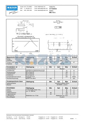 MK17-D-3_DE datasheet - (deutsch) MK Reed Sensor