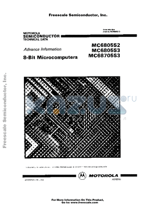 MC6805S3 datasheet - 8-Bit Microcomputers