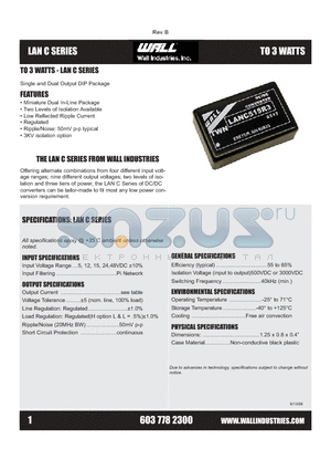 LANC1205R3 datasheet - Single and Dual Output DIP