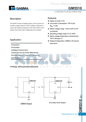 GM5510C4.1ST34R datasheet - STANDARD VOLTAGE DETECTORS