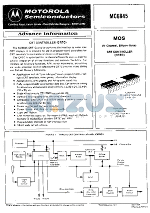 MC6845 datasheet - MOS(N-Channel, Silicon-Gate)