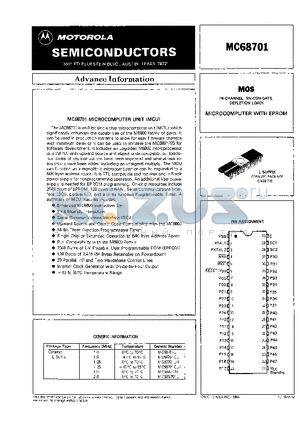 MC68701-1 datasheet - MICROCOMPUTER WITH EPROM