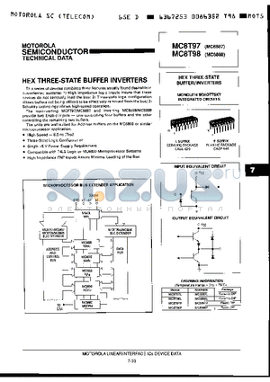 MC6887P datasheet - HEX THREE-STATE BUFFER/INVERTERS