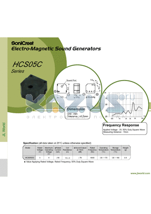 HCS0503C datasheet - Electro-Magnetic Sound Generators