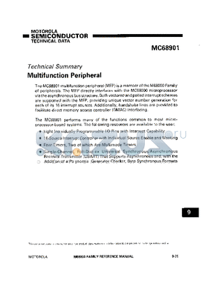 MC68901 datasheet - Multifunction Peripheral
