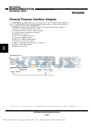 MC68A488S datasheet - GENERAL PURPOSE INTERFACE ADAPTER