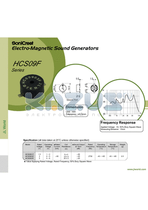 HCS0905F datasheet - Electro-Magnetic Sound Generators