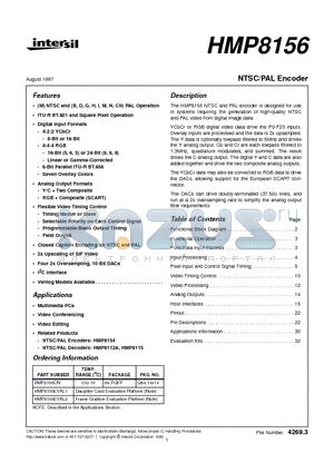 HMP8156EVAL2 datasheet - NTSC/PAL Encoder