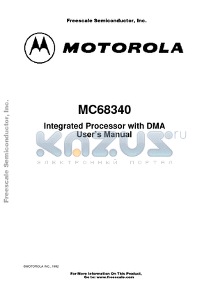 MC68340RP25 datasheet - Integrated Processor with DMA Users Manual