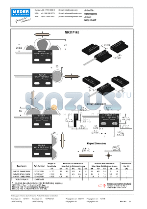 MK21P-KIT_DE datasheet - (deutsch) MK Reed Sensor