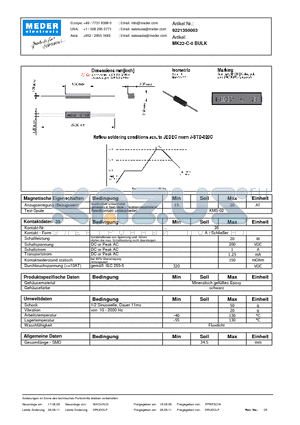 MK22-C-0_DE datasheet - (deutsch) MK Reed Sensor