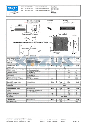 MK22-B-2_11 datasheet - MK Reed Sensor