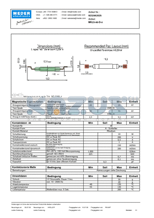 MK23-46-D-4_DE datasheet - (deutsch) MK Reed Sensor