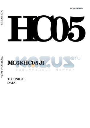 MC68HC05J3CP datasheet - High-density Complementary Metal Oxide Semiconductor (HCMOS) Microcomputer Unit