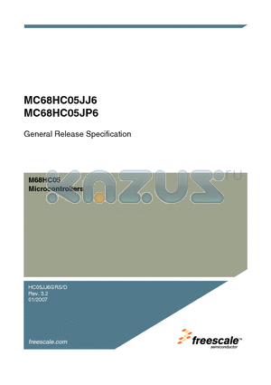 MC68HC05JJ6 datasheet - General Release Specification Microcontrollers