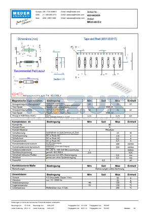 MK23-80-D-2_DE datasheet - (deutsch) MK Reed Sensor