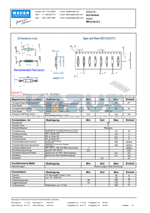 MK23-80-G-2_DE datasheet - (deutsch) MK Reed Sensor